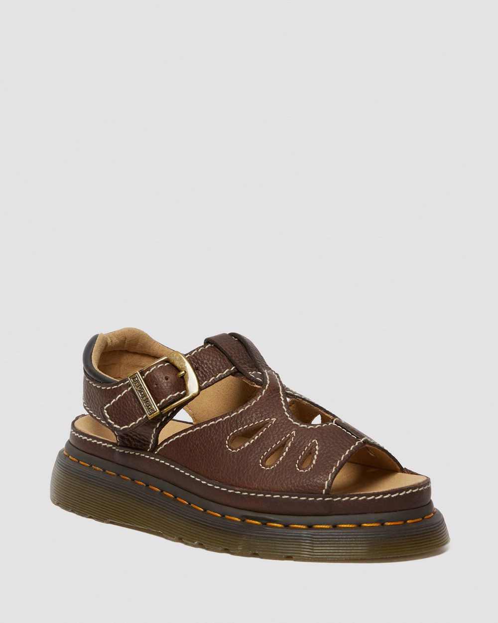 Dr Martens Castillo Kožené Sandale Damske ( Tmavo Hnede ) SK 894-FMBRJH